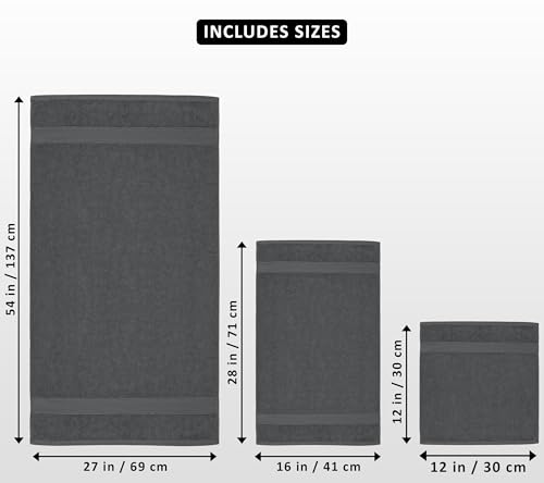 Utopia Towels 8 Piece Premium Towel Set for Bathroom, Gym, Hotel, and Spa - Highly Absorbent 600 GSM 100% Ring Spun Cott